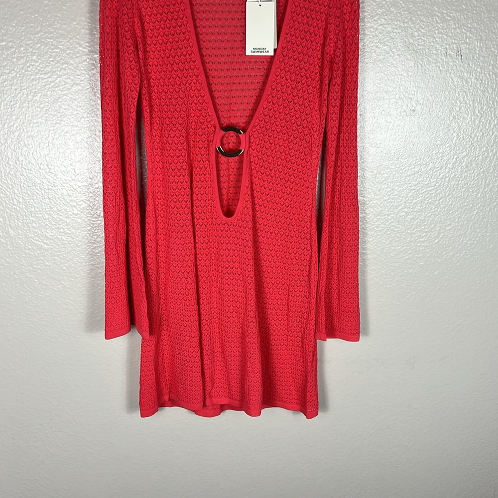 Monday Swimwear Montego Mini Dress in Strawberry Lace Crochet - Picture 6 of 10